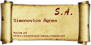Simonovics Ágnes névjegykártya